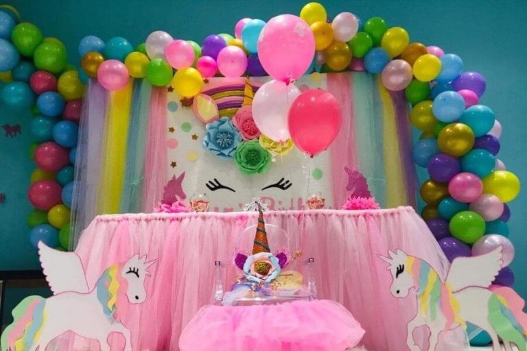 Birthday Decoration Using Unicorn Theme