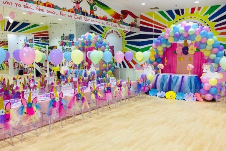 Full View of Unicorn Themed Party hall