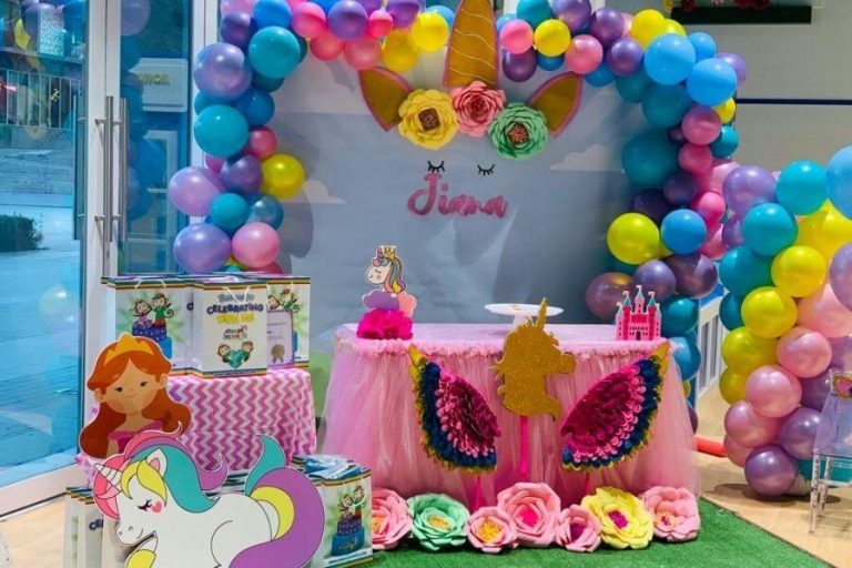 Jiana's Birthday party Decoration- Unicorn Theme