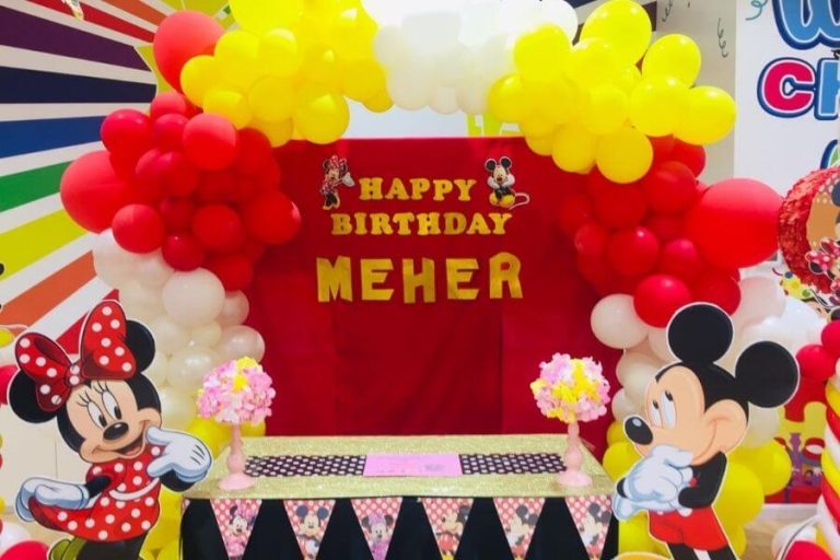 Meher's Birthday Party stage Decoration- Minnie Mouse Theme