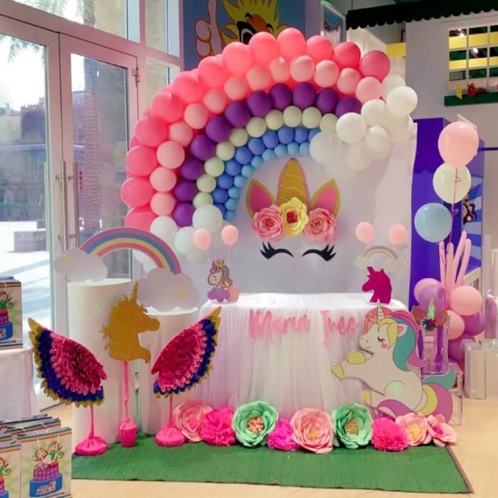 Unicorn Birthday Theme Stage Decoration