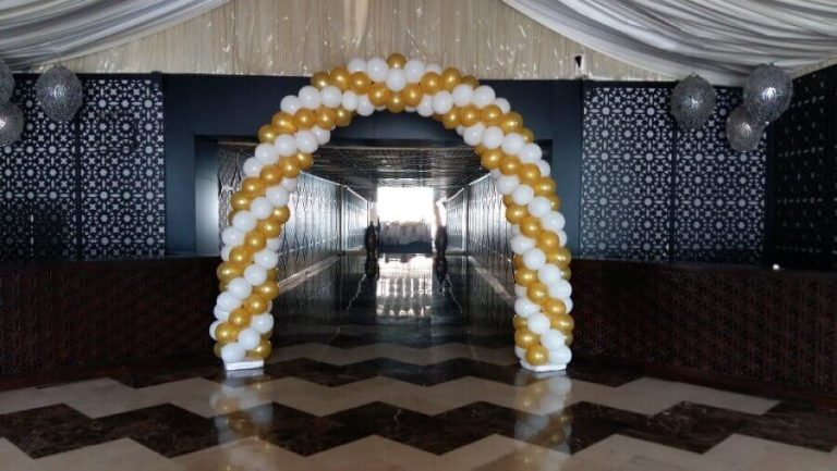 Golden White Balloon Arch Decoration