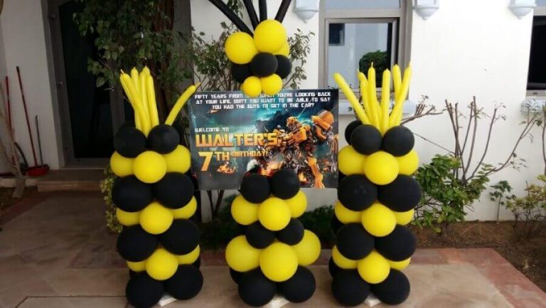Outdoor Yellow Black Balloon Decoration