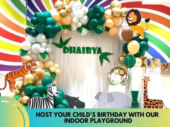 Child Birthday celebration with playground